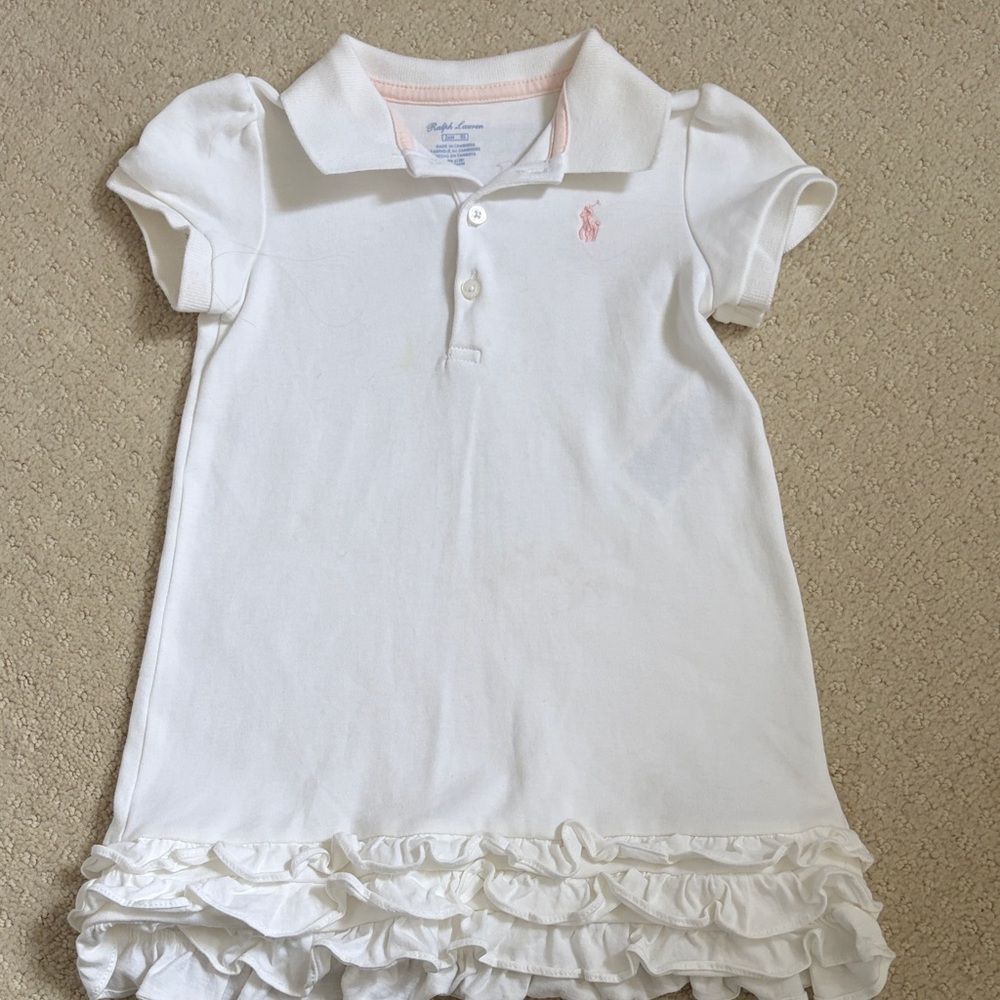 Ralph Lauren White Polo Dress with Pink Pony